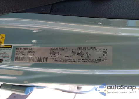 2023 Jeep Gladiator Sport S 4X4 z USA, uszkodzony, nr VIN 1C6JJTAG4PL545245